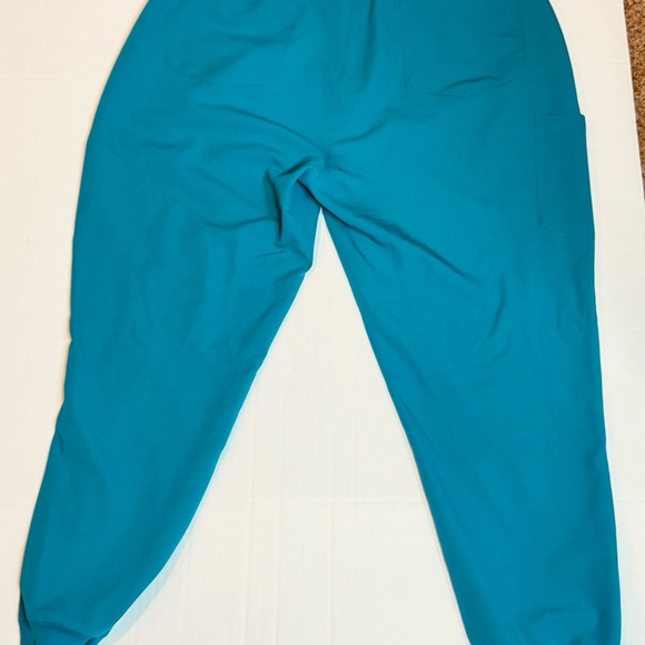 Mandala Teal Scrub Pants XL Pull On Stretch Athleisure Workwear - Picture 6 of 9